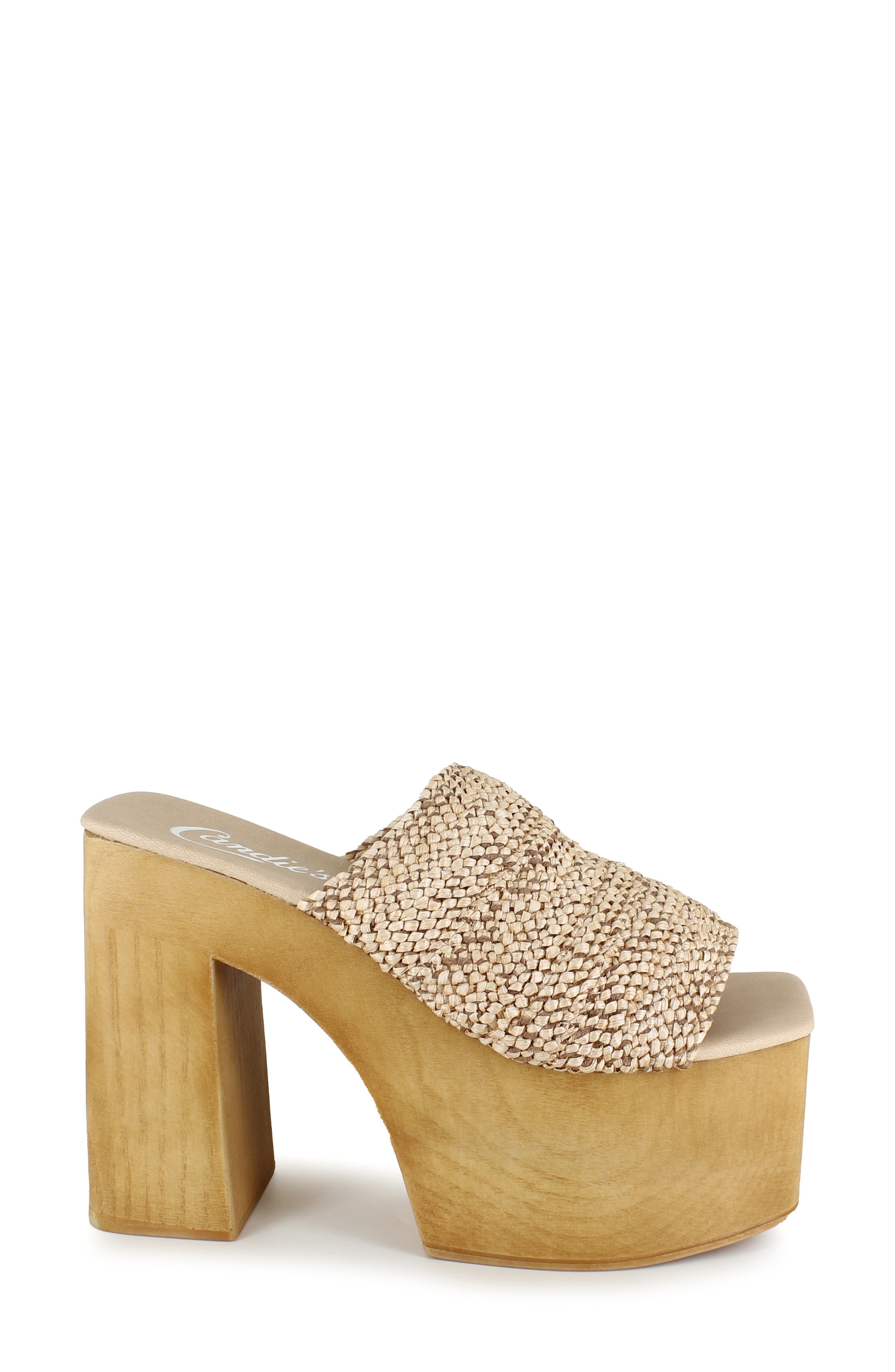 Candie's Klara Platform Slide Sandal, Alternate, color, Natural