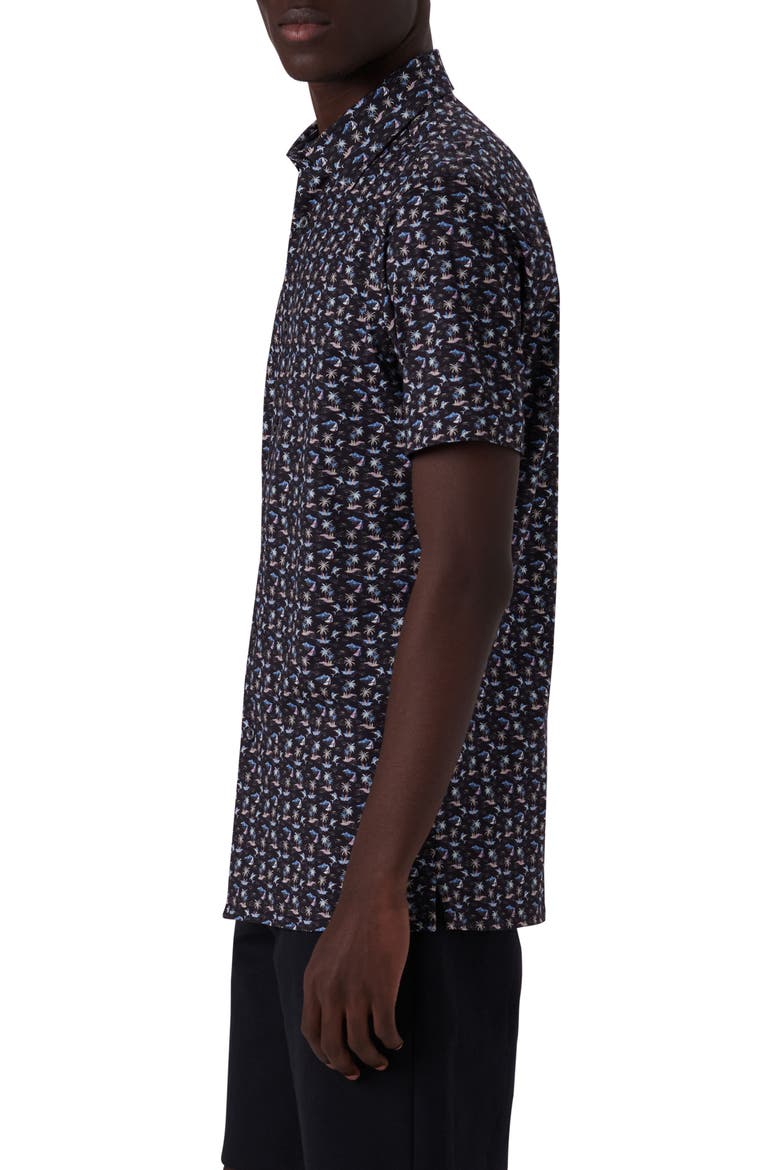 Milo OoohCotton® Short Sleeve Button-Up Shirt, Alternate, color, MIDNIGHT