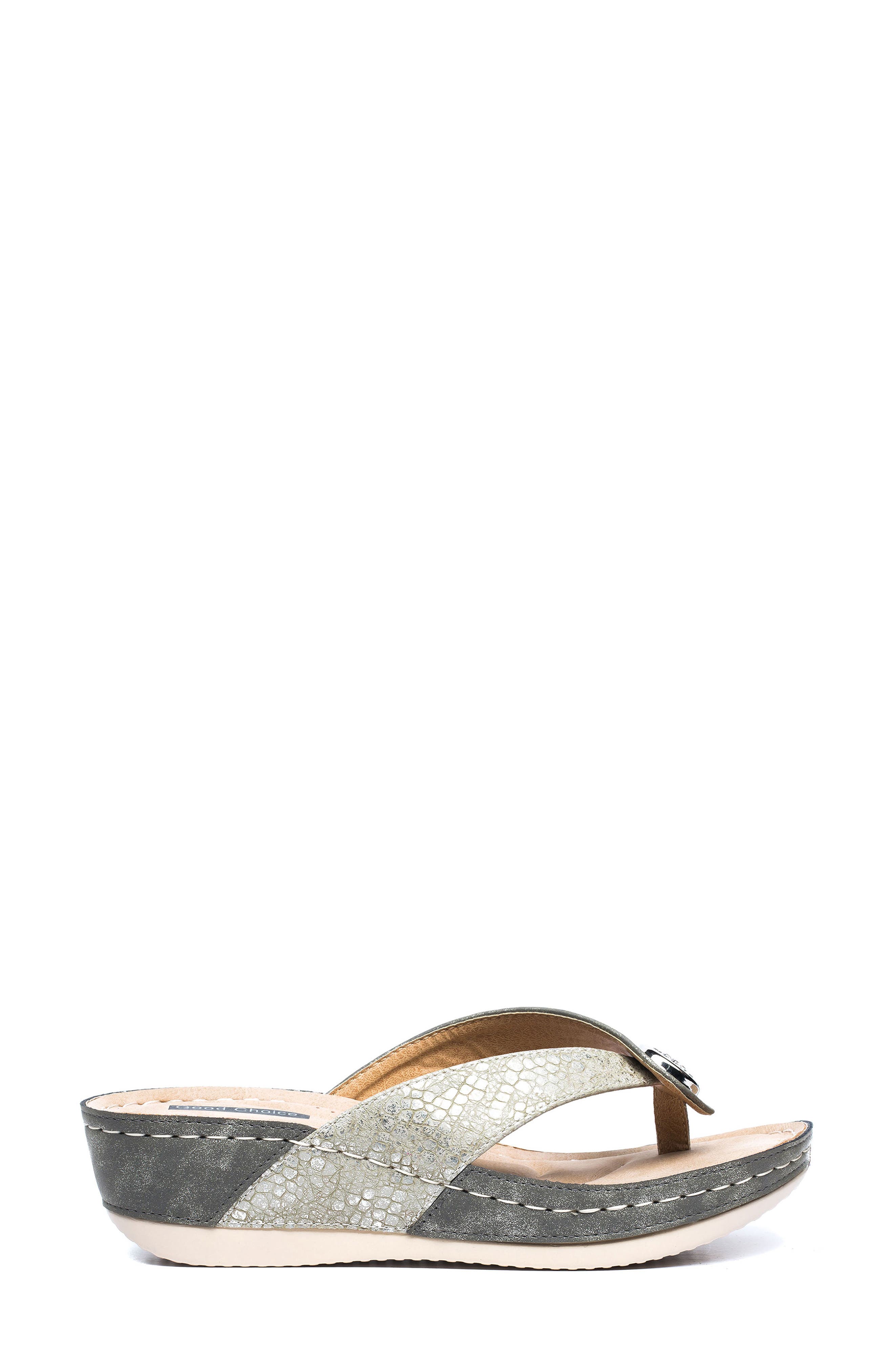 Dafni Snakeskin Embossed Wedge Sandal, Alternate, color, KHAKI