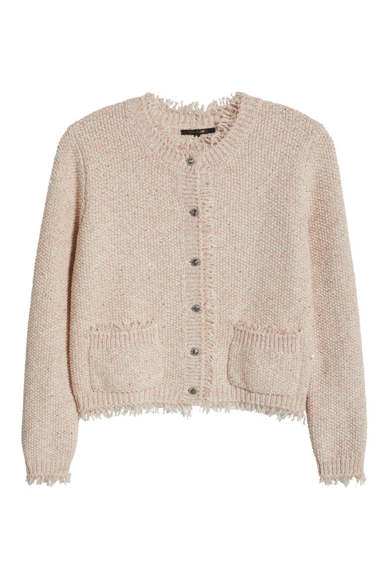 Marled Moss Sequin Cardigan, Alternate, color, LIGHT PINK MULTI
