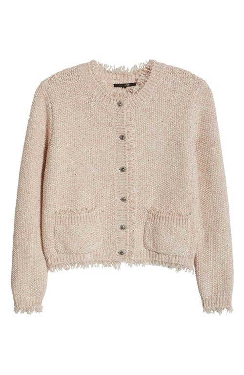 Kobi Halperin Emorie Fringe-trim Tweed Knit Jacket In Light Pink Multi