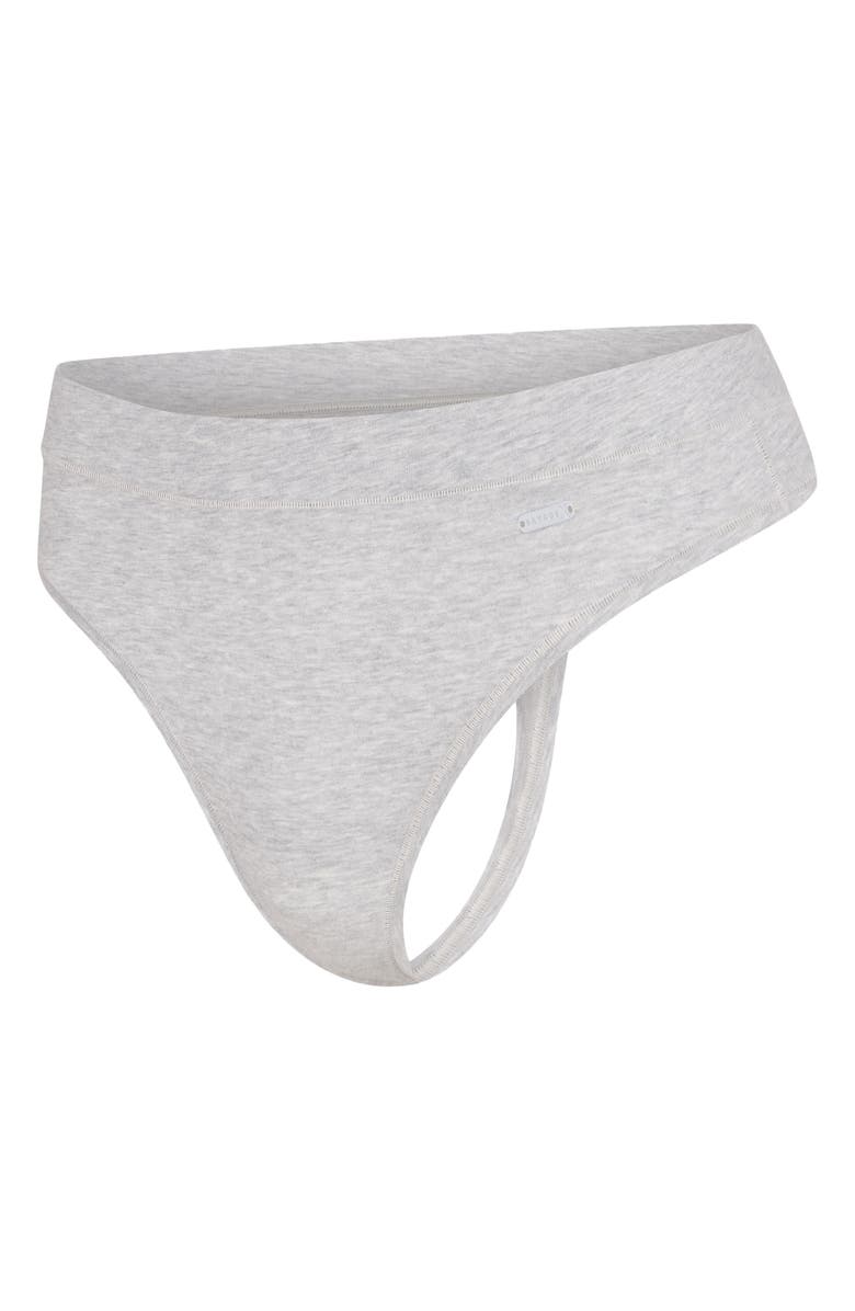 SAVAGE X FENTY Stretch Cotton Essentials Thong, Alternate, color, Platinum Grey