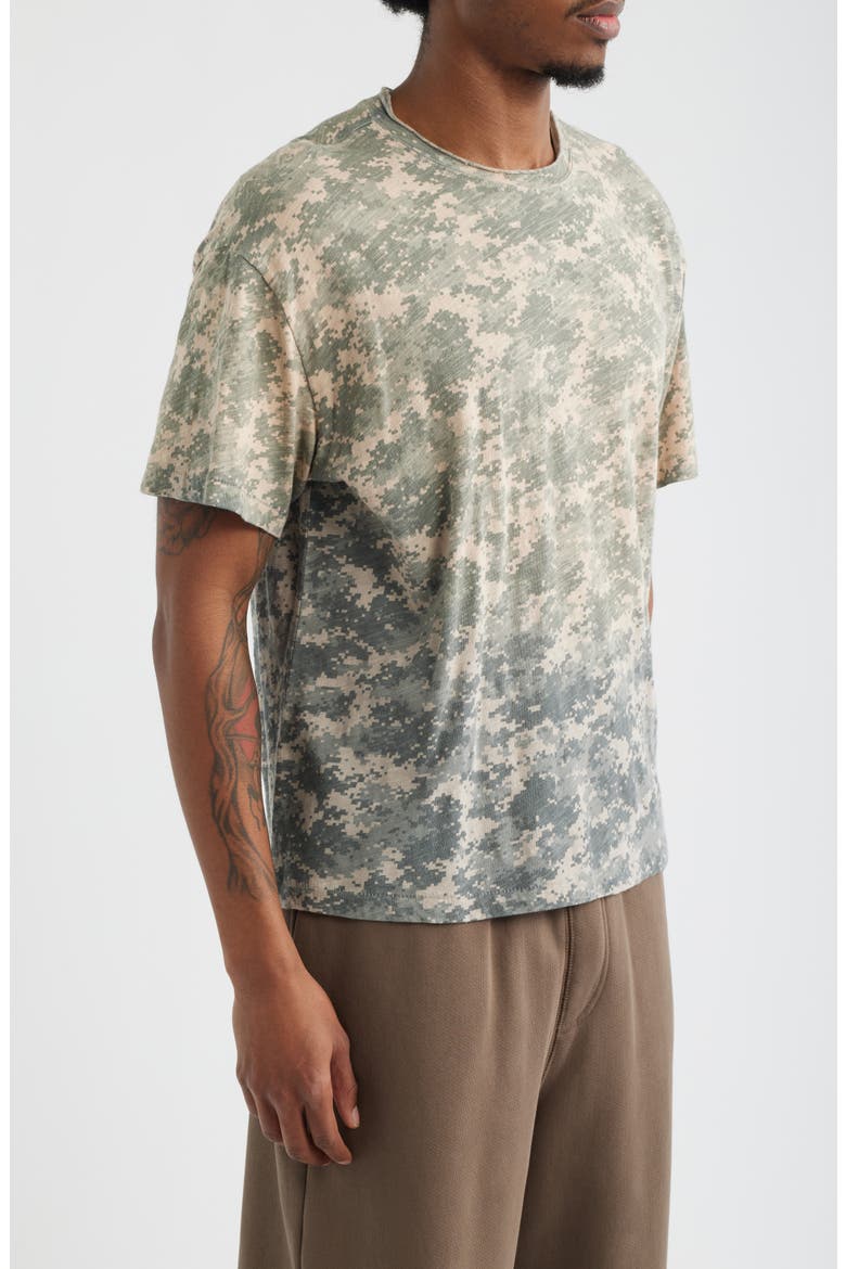 Slub Print Cotton Crewneck T-Shirt, Alternate, color, DIGI CAMO