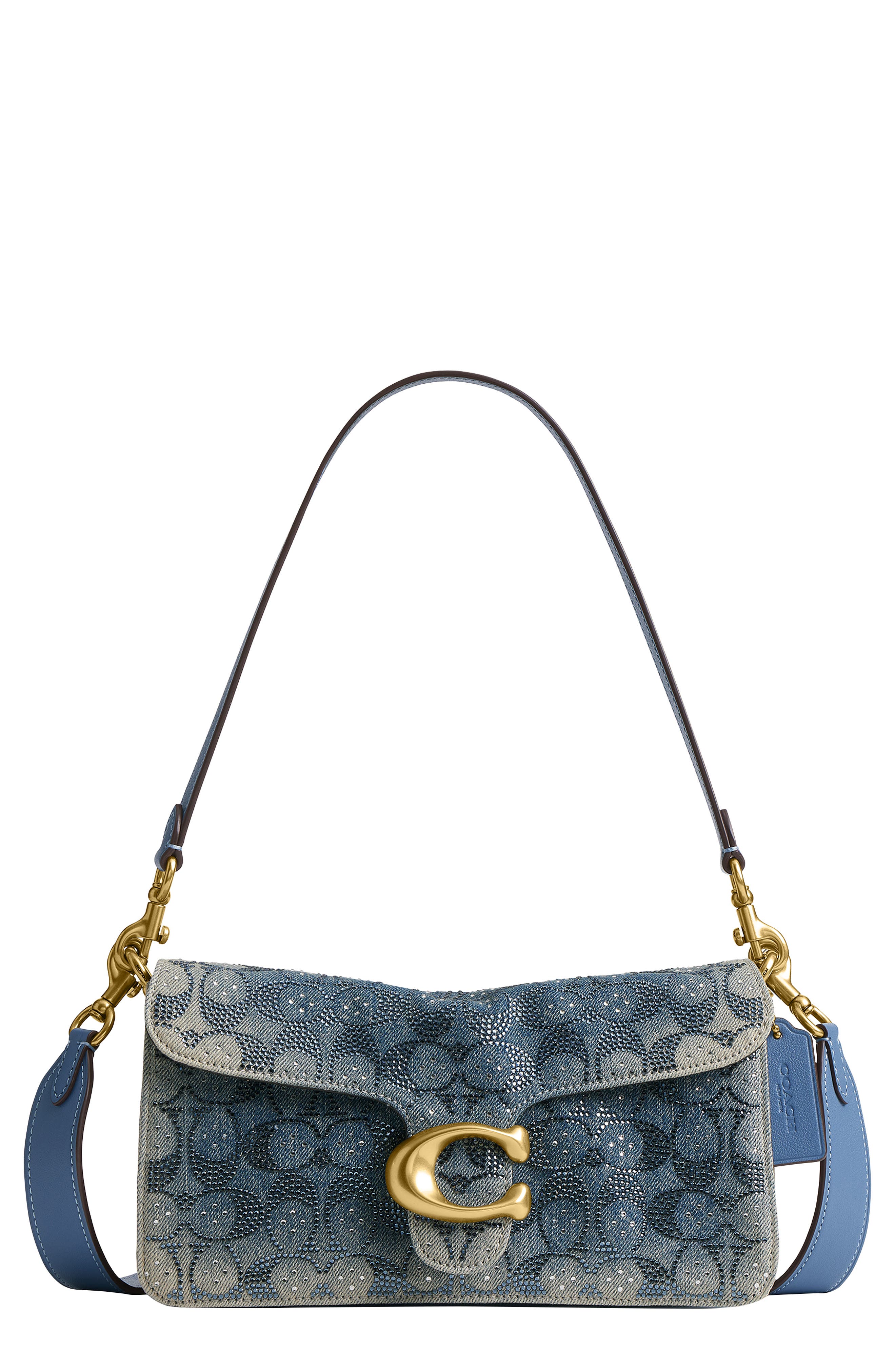Soft Crystal Signature Denim Tabby 26 Shoulder Bag, Main, color, B4/ DENIM