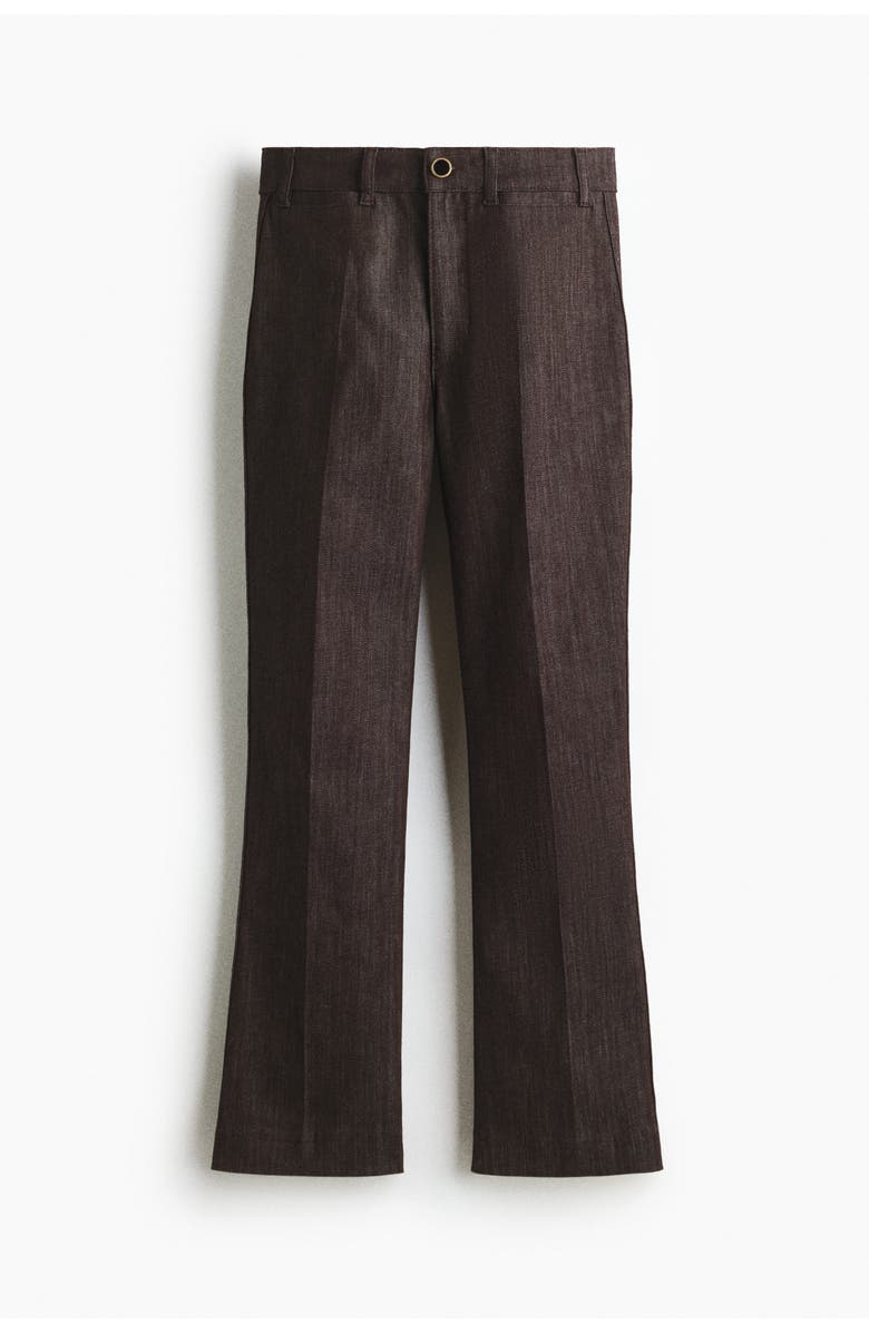 H&M Flared High Ankle Jeans, Main, color, Dark Brown