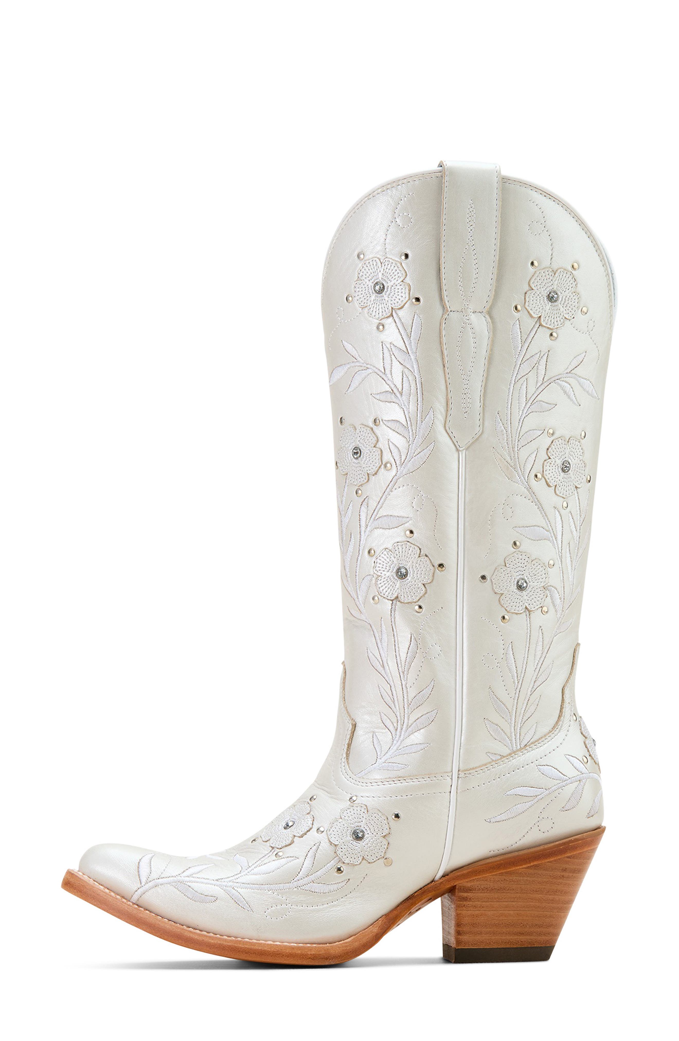Ariat Romance Western Boot, Alternate, color, Pearly White