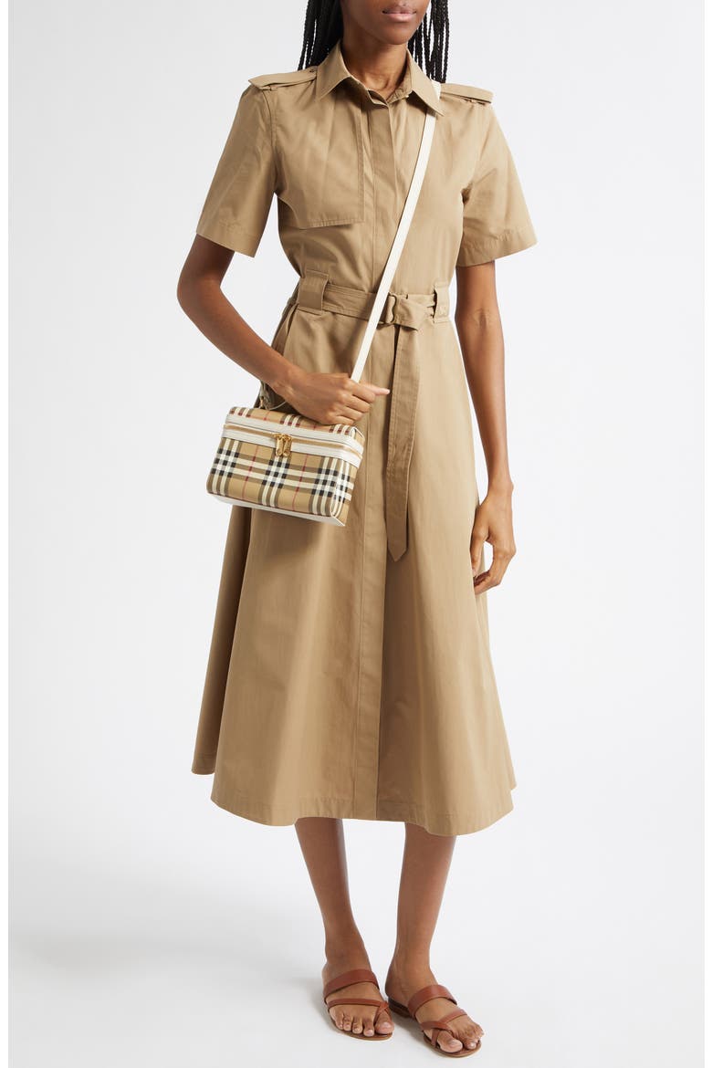 Tanya Belted Cotton Poplin Midi Shirtdress, Alternate, color, PUDDLE