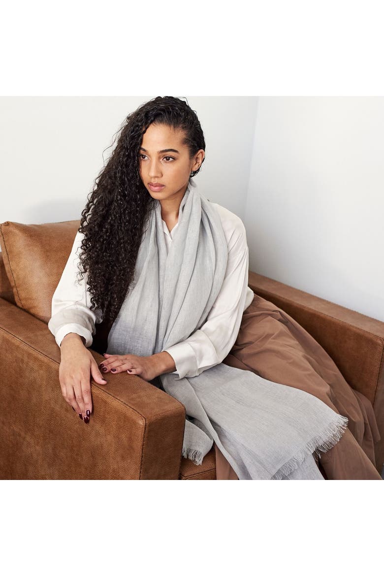 Hand Woven Linen Scarf, Alternate, color, Oat