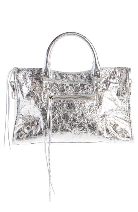 Mini Le City Metallic Lambskin Leather Handbag