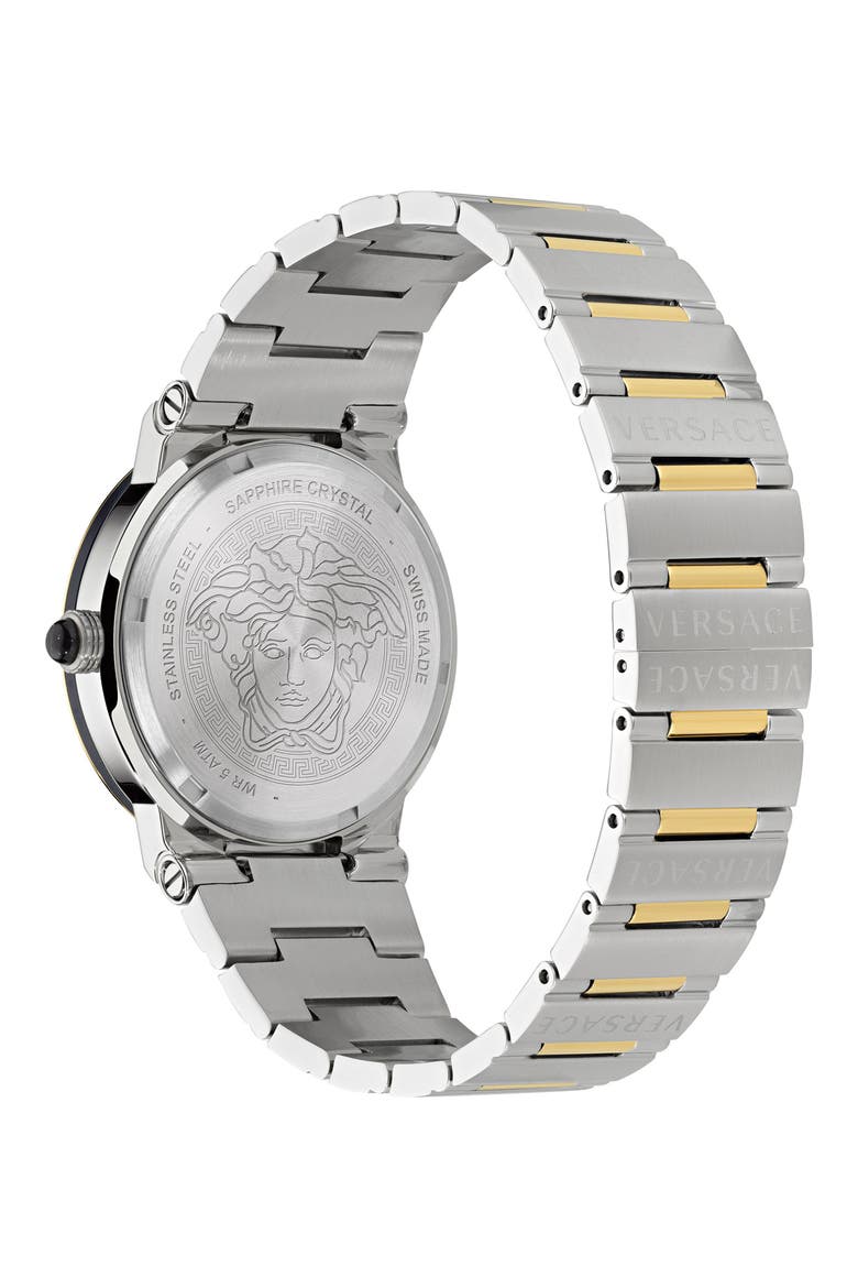 Greca Logo Bracelet Watch, 38mm, Alternate, color, TWO TONE