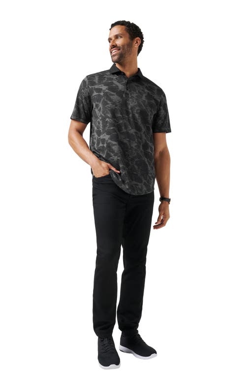 Travismathew Study Abroad Abstract Print Polo In Black