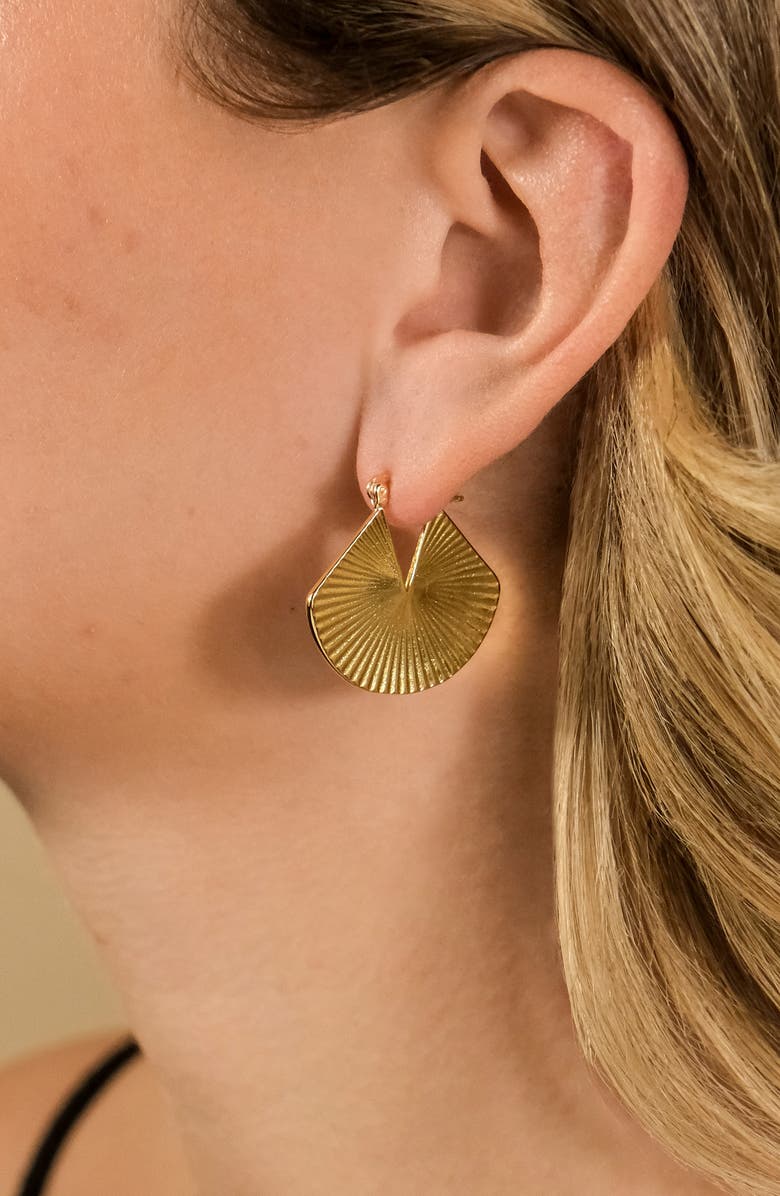 Sterling Forever Francesca Rib Fan Drop Earrings, Alternate, color, 