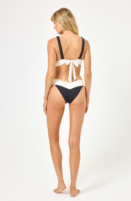 Shop L*space Lspace Quinn Full Bikini Bottoms In Black/cream