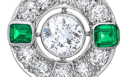 Mindi Mond Mismatch Diamond & Emerald Linear Drop Earrings In Platinum/diamond/emerald