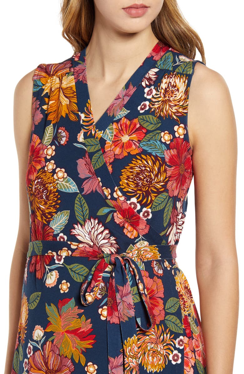 Angel Maternity Print Maternity Wrap Dress, Alternate, color, Red Print