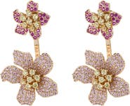 EYE CANDY LOS ANGELES Pink Rose Cubic Zirconia Earrings