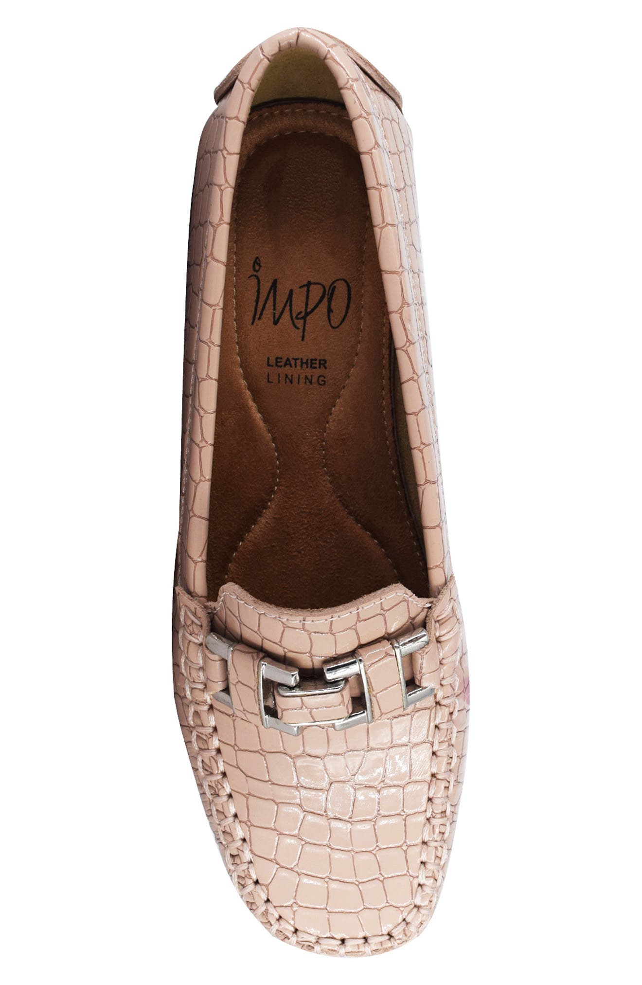 Croc Embossed Leather Bit Loafer, Alternate, color, BARLEY
