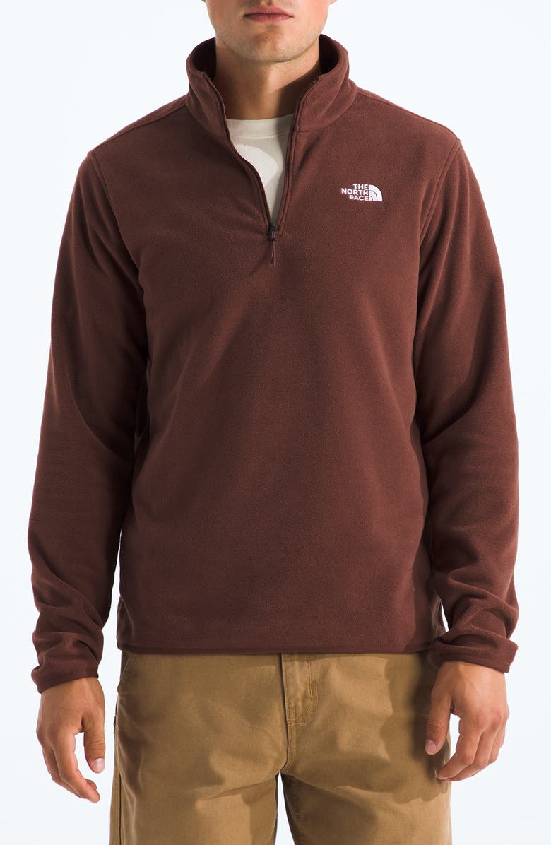The North Face Glacier Fleece Quarter Zip Pullover, Main, color, Ember Soil