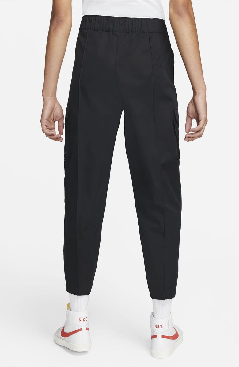 Nike High Waist Pleated Cotton Blend Pants, Alternate, color, 