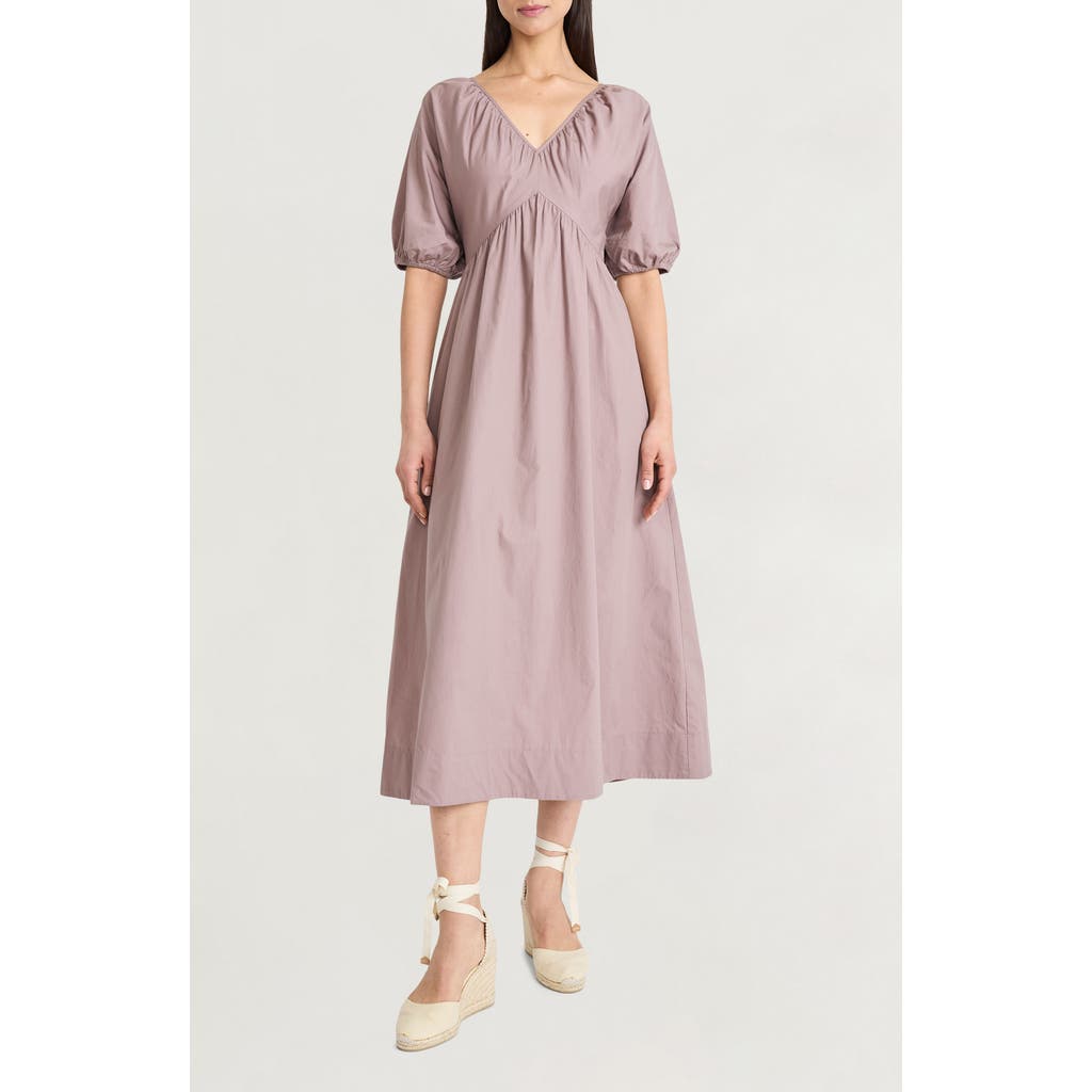 The Good Journey Puff Sleeve Maxi Dress In Neutral