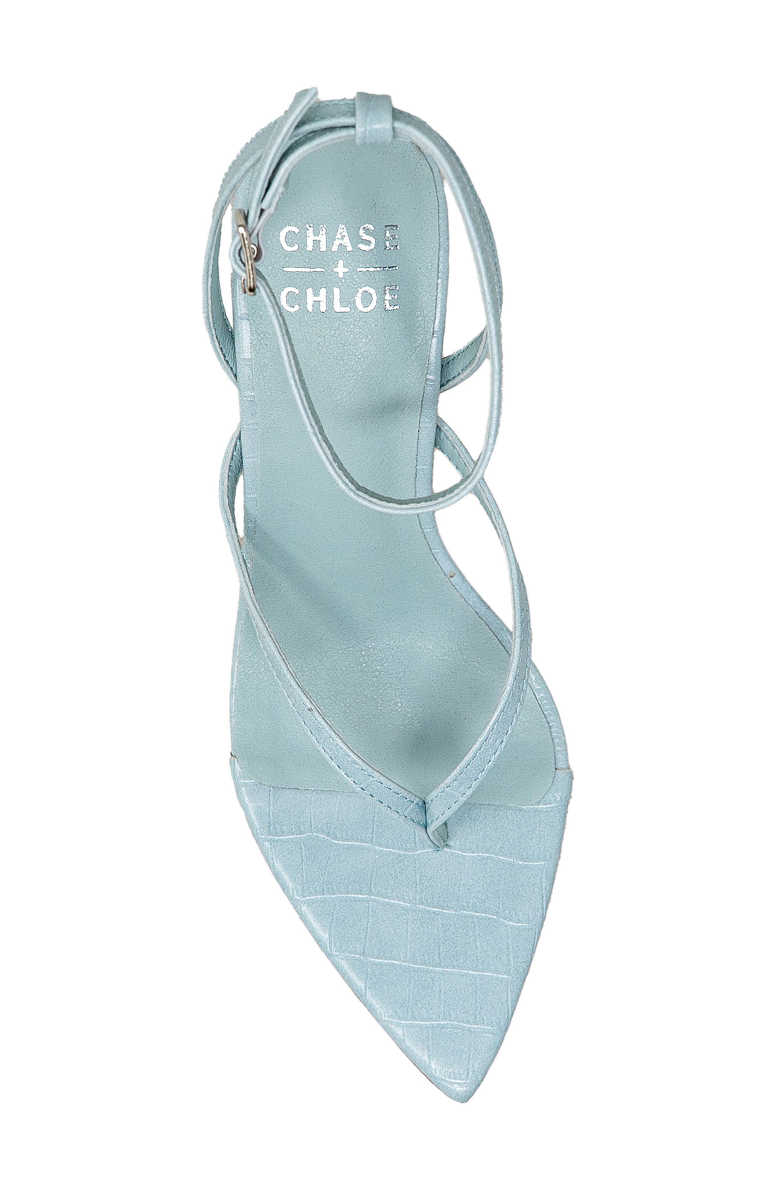 Strappy Post Toe Sandal, Alternate, color, BLUE CROC