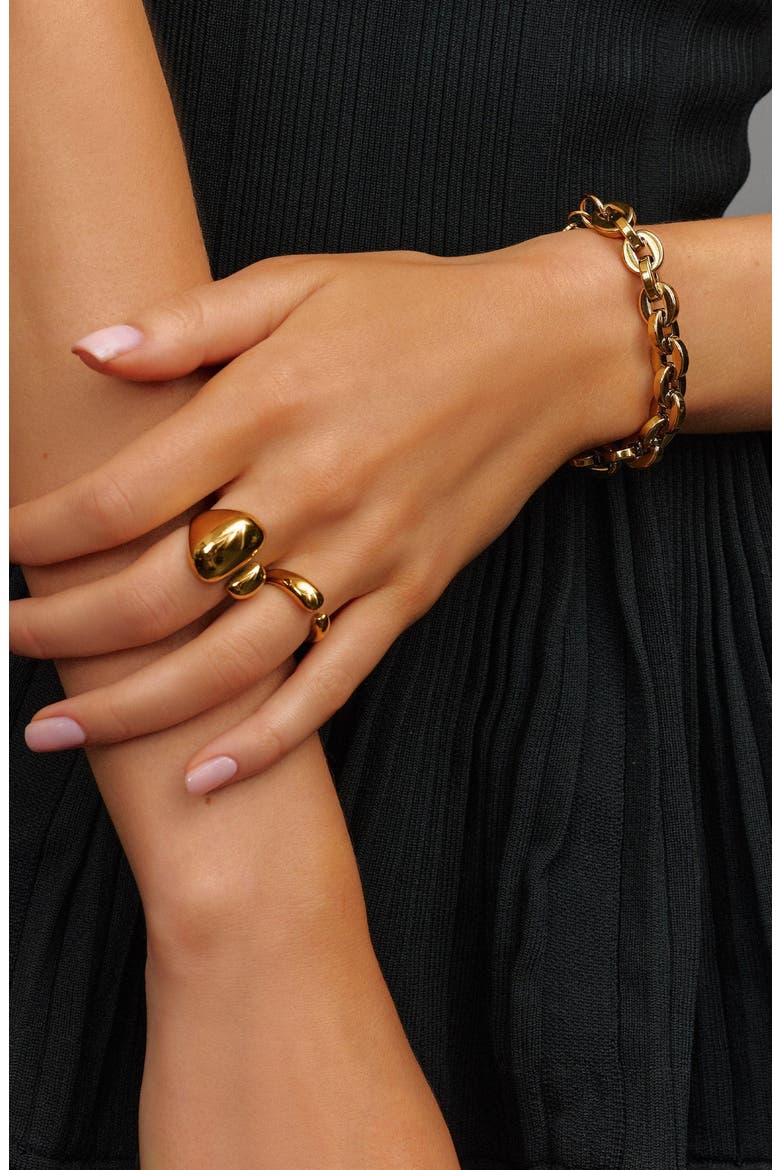 Paperclip Chain Bracelet, Alternate, color, Gold