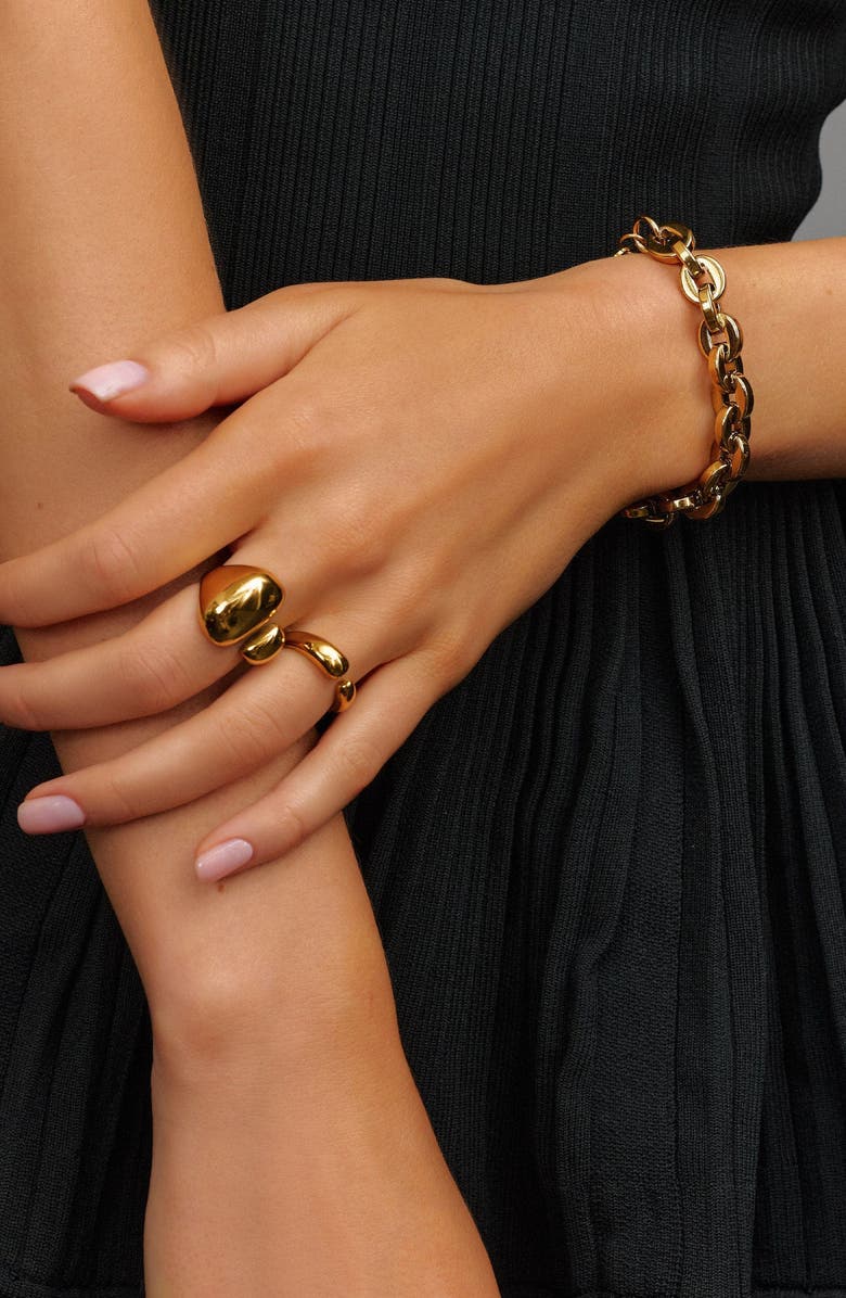 Nialaya Paperclip Chain Bracelet, Alternate, color, Gold