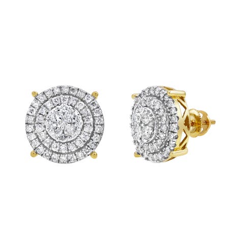 Vegas Baller 14K Yellow Gold Diamond Stud Earrings - 1.54ct.