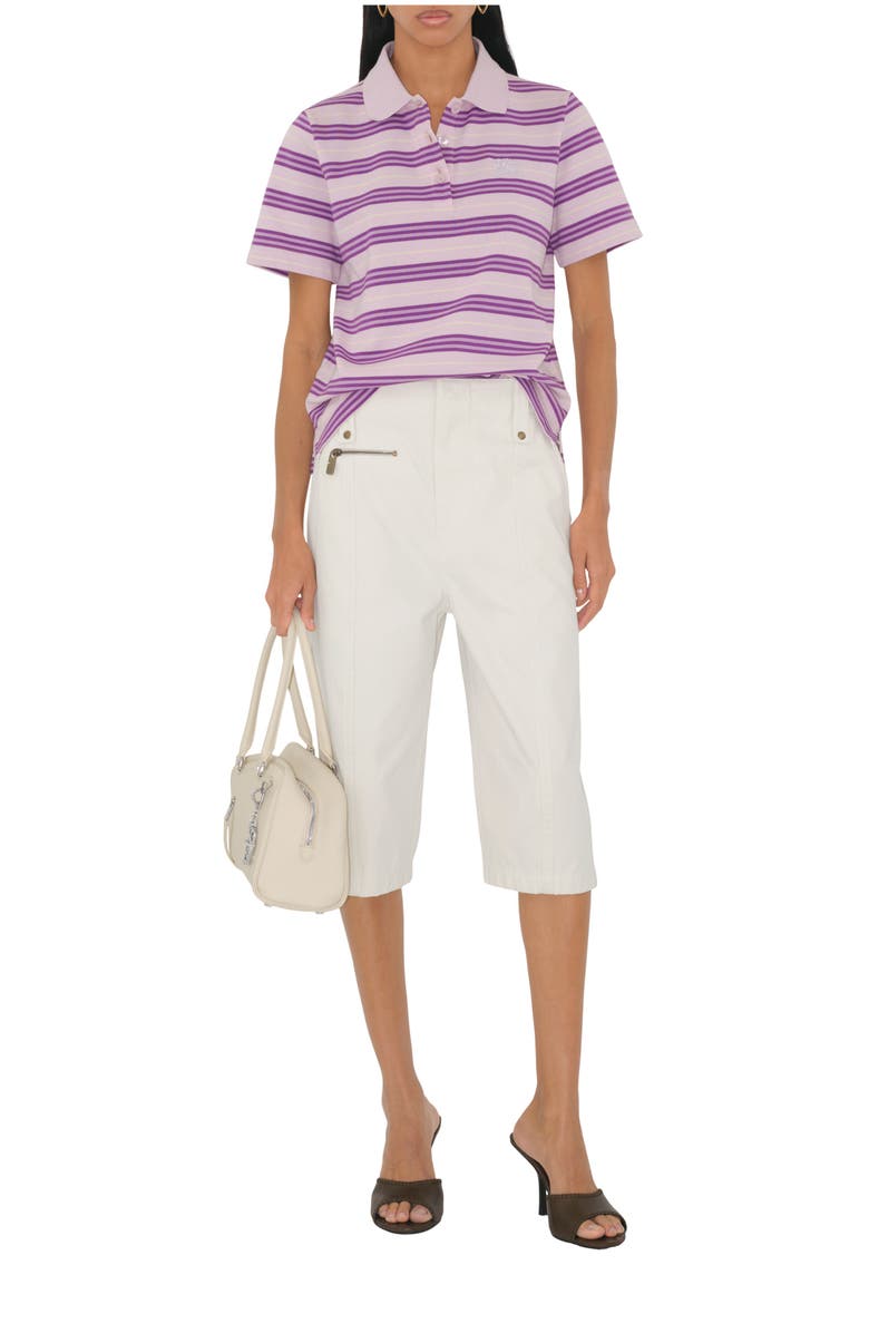 Burberry Striped Cotton Polo Shirt, Main, color, Haze