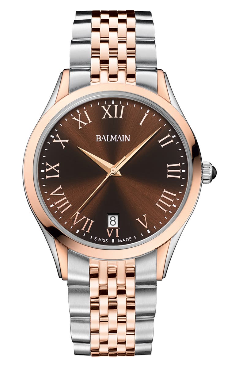 BALMAIN WATCHES Classic R Two-Tone Bracelet Watch, 40.6mm, Main, color,