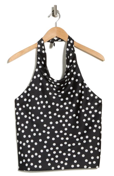 Polka Dot Satin Halter Top (Plus)
