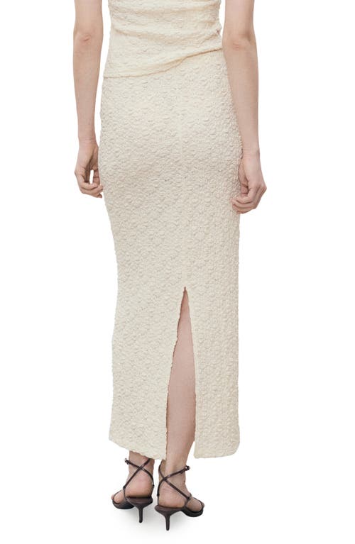 Mango Textured Knit Maxi Skirt In Neutral