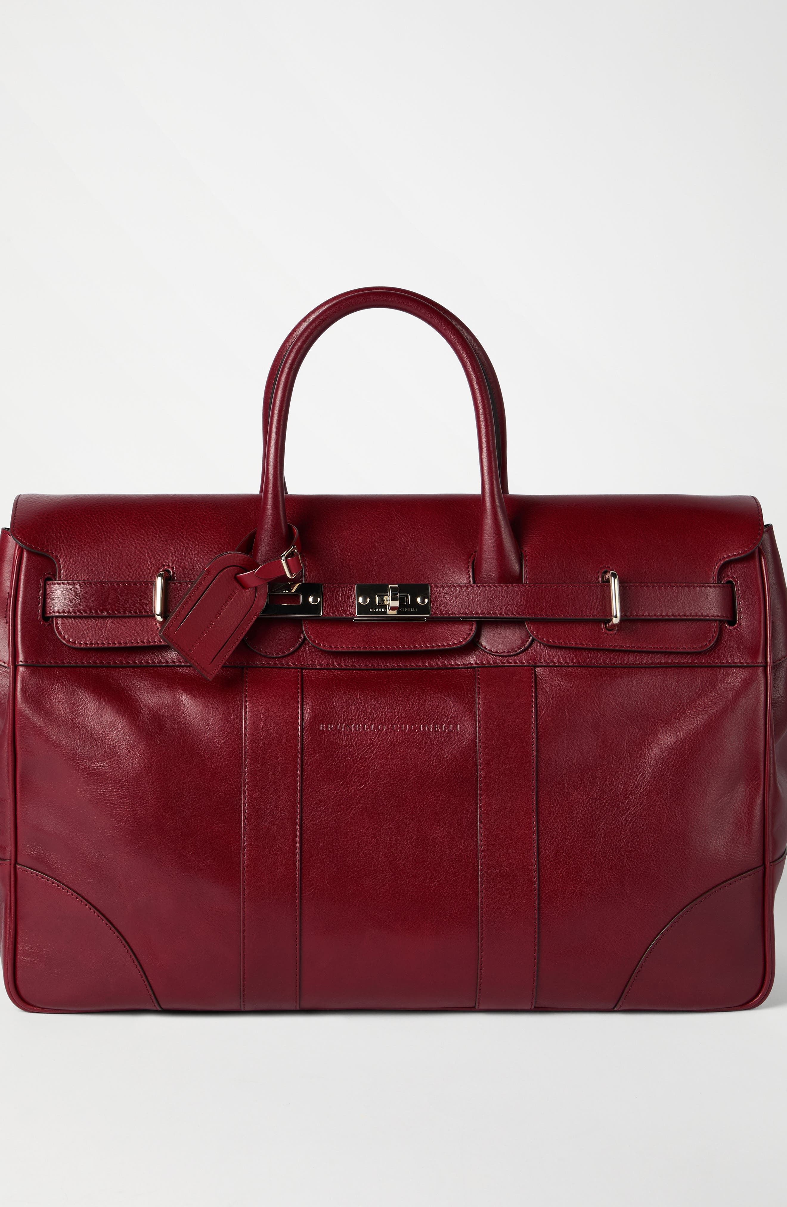 Brunello Cucinelli Calfskin country bag, Alternate, color, Terracotta