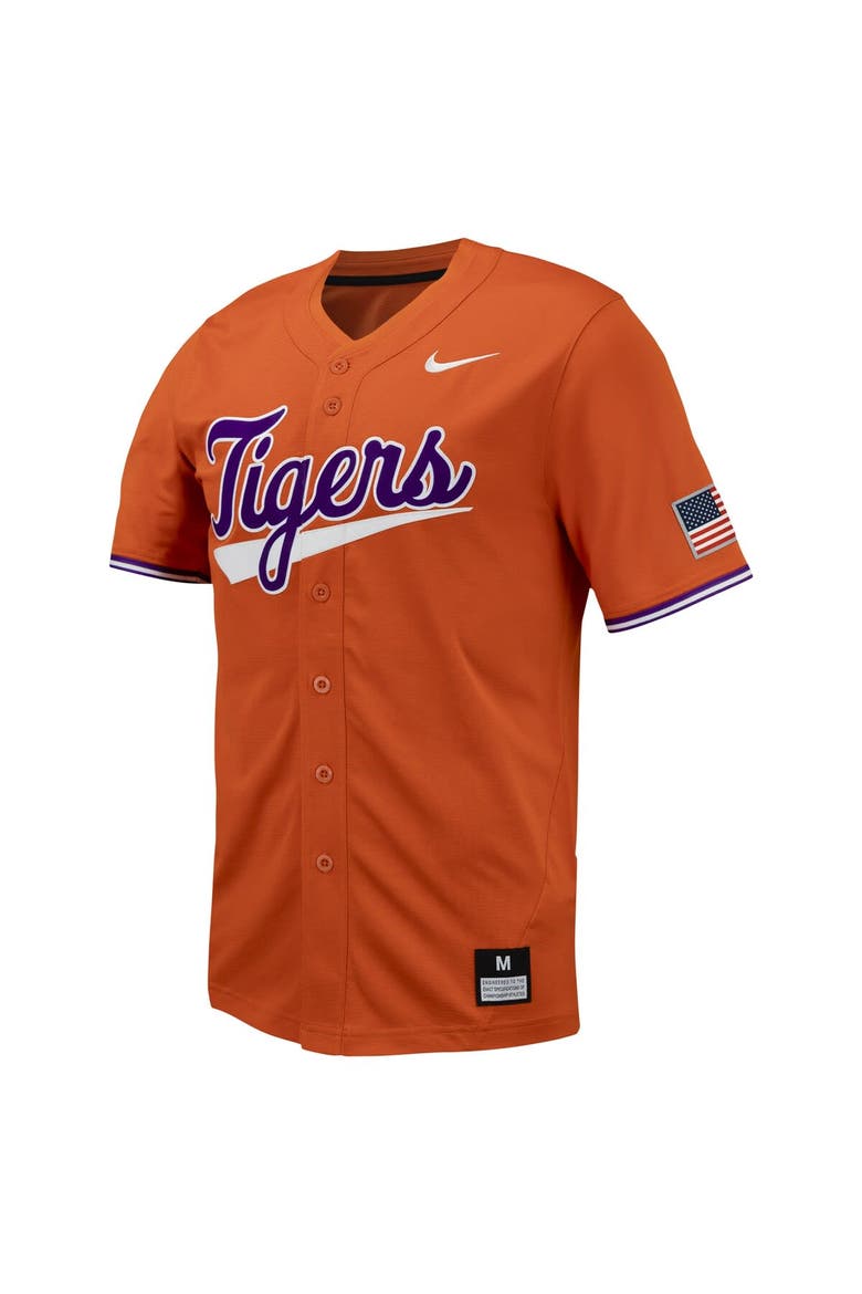 Men's Nike Orange Clemson Tigers Replica Full-Button Baseball Jersey, Alternate, color, Orange