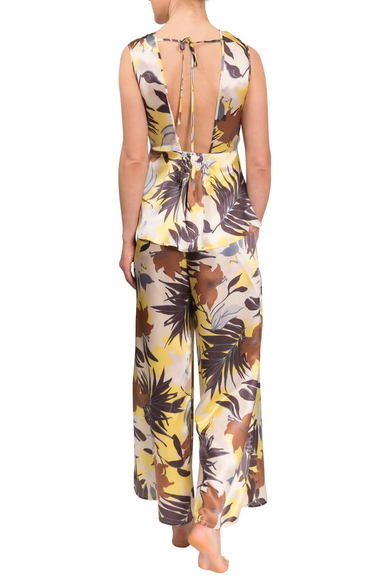 Ilsa Emily Satin Pajamas, Alternate, color, TROPICAL FOLIAGE