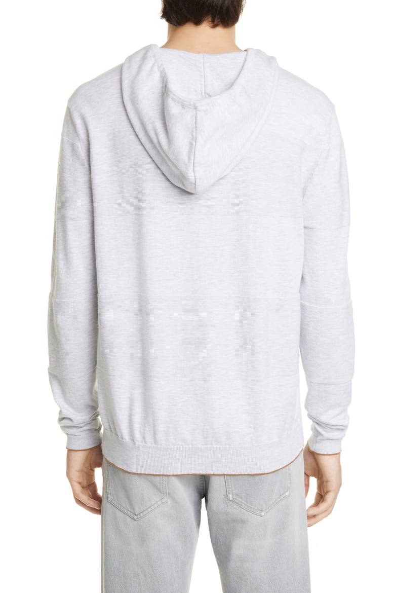 Ribbed Stripe Hoodie, Alternate, color, LIGHT GREY
