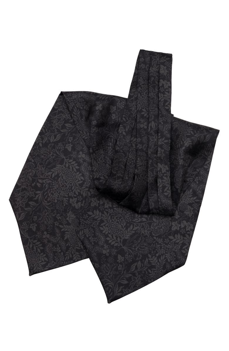 Elizabetta Portofino - Silk Ascot Cravat Tie for Men, Alternate, color, Black