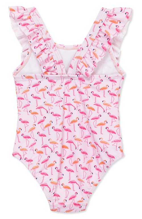 Shop Little Me Flamingo Ruffle Upf 50+ One-piece Swimsuit In Pink