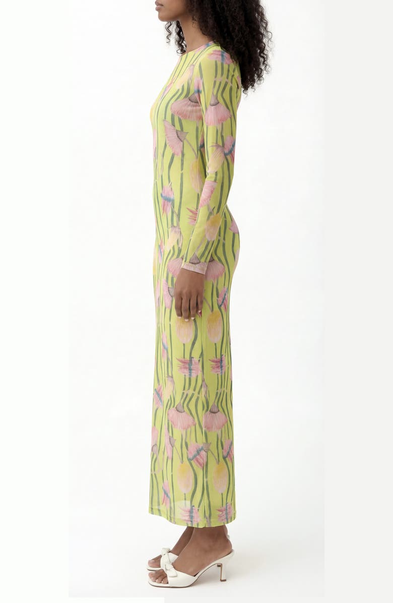 The Lulo Project Nellas Paisley Long Sleeve Mesh Maxi Dress, Alternate, color, Aussie Desert Flowers