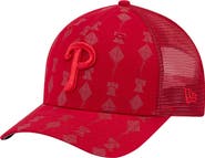 New Era Men's New Era Red Philadelphia Phillies Tonal Icon 9FORTY Adjustable Trucker Hat