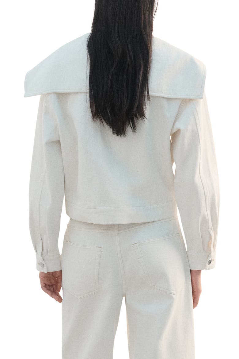 Denim Jacket with Lapels, Alternate, color, OFF WHITE