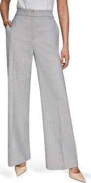 Donna Karan New York Pinstripe Clean Front Wide Leg Pants