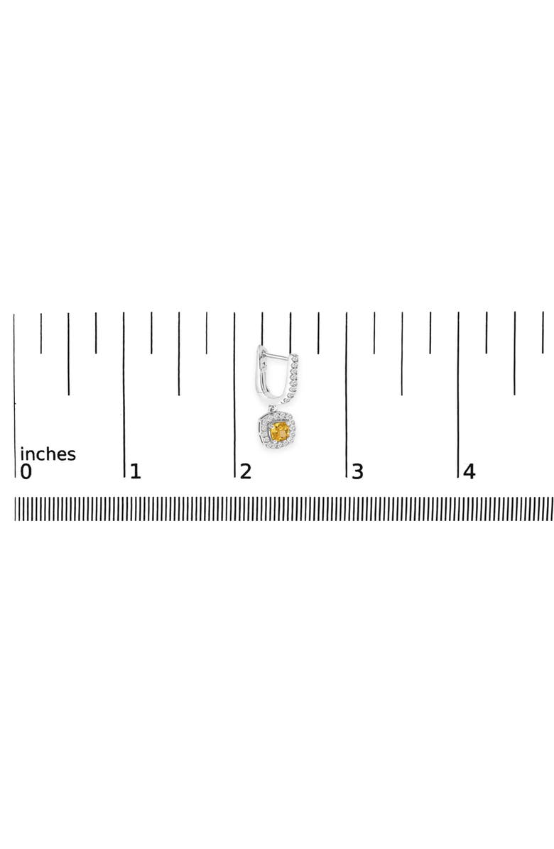 Haus of Brilliance 14K White Gold 1 1/5 Cttw Yellow Lab Grown Diamond Halo Drop and Dangle Earrings, Alternate, color, White