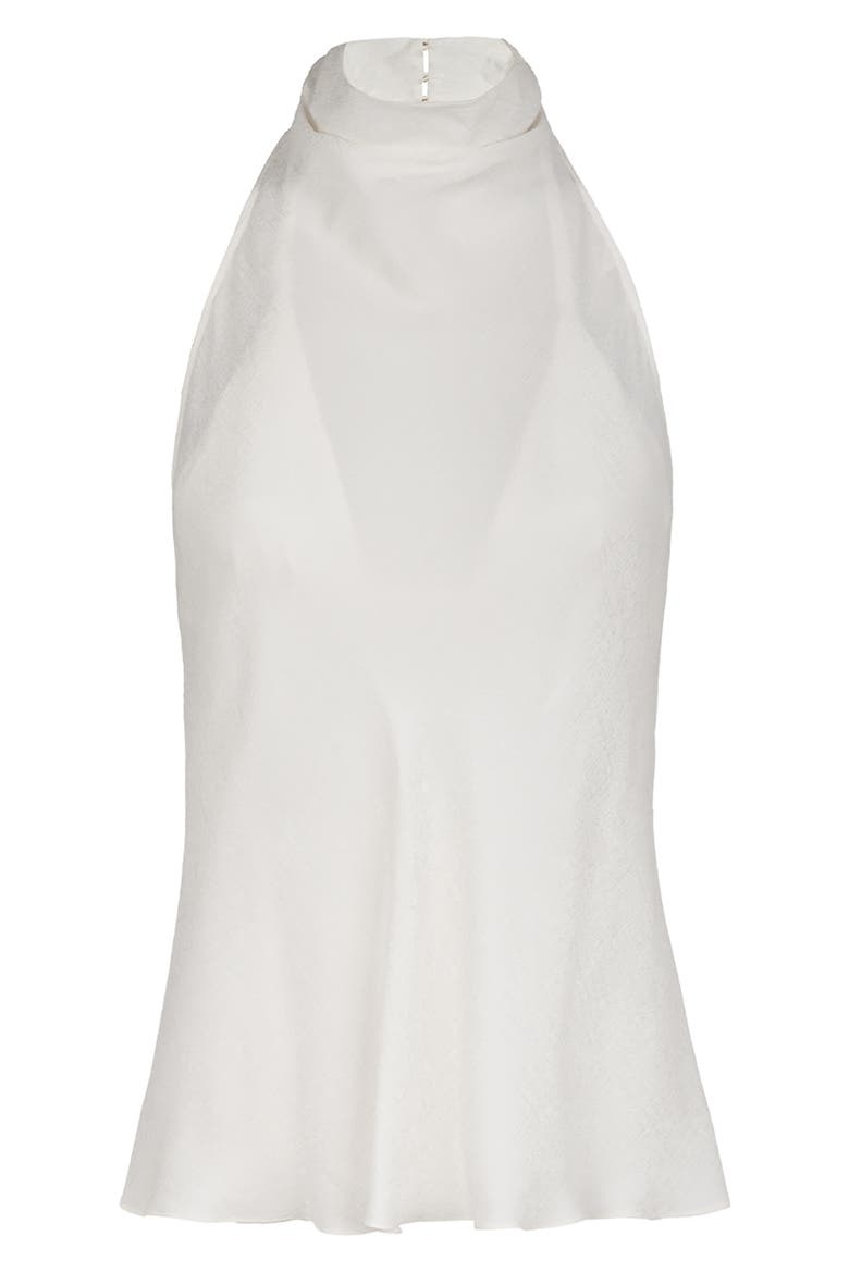 Ro Semisheer Halter Cover-Up Top, Alternate, color, OFF WHITE