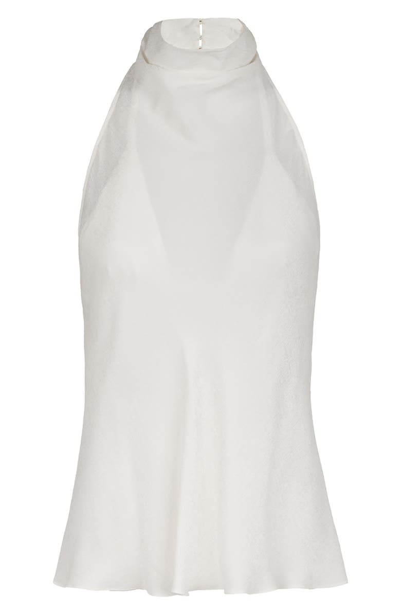 ViX Paula Hermanny Ro Semisheer Halter Cover-Up Top, Alternate, color, Off White