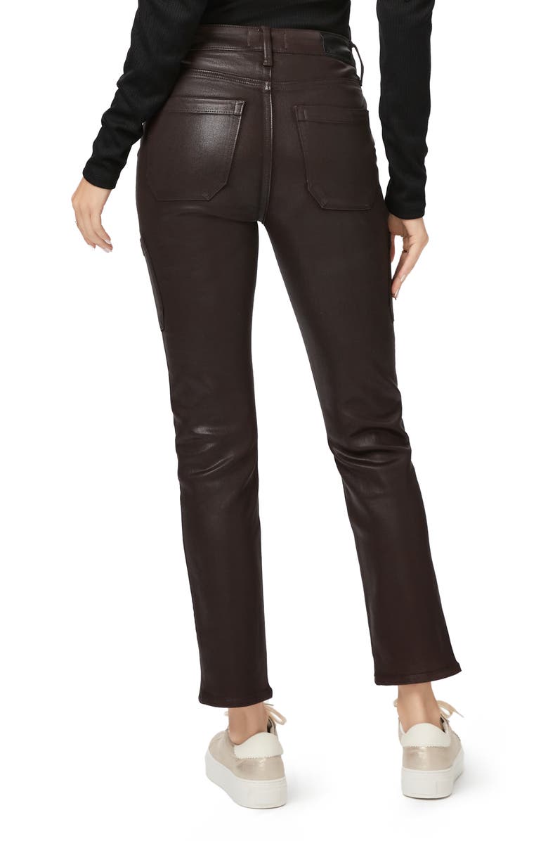 PAIGE Jolie Coated Slim Straight Leg Cargo Pants, Alternate, color, 
