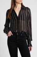 PAIGE Sosa Metallic Stripe Shirt