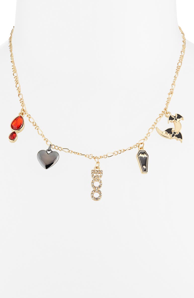 BaubleBar Halloween Charm Necklace, Alternate, color, Gold Multi