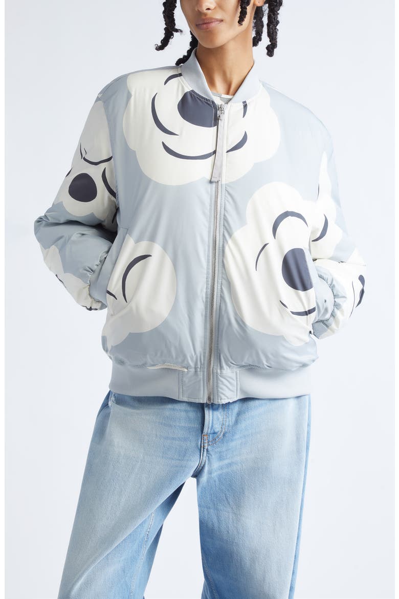 Blossa Unikko Bomber Jacket, Main, color, GREY OFF WHITE DARK GREY