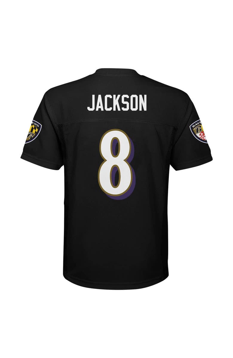 Outerstuff Preschool Lamar Jackson Black Baltimore Ravens Replica Player Jersey, Alternate, color, Black